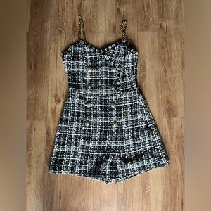 Bebe plaid romper never worn